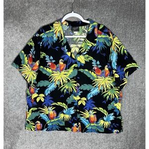 Shannon Marie Hawaiian Top Womens Size 3X Multicolored‎ Parrot Hawaii Button Up